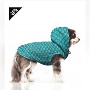 Milk & Pepper Dog Rain Coat with Hood in Houndstooth print